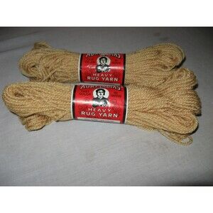 Vintage American Thread Aunt Lydia’s Heavy Rug Yarn Bronze Gold Lot of 2 Skeins